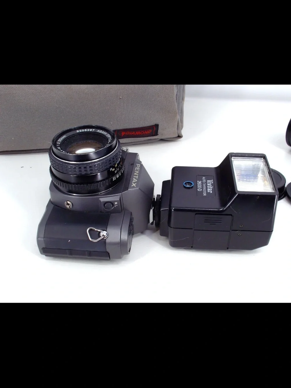 Pentax P30T 1980s Camera with an SMC Pentax-A 50mm+Flash+2lens+Case WORKING